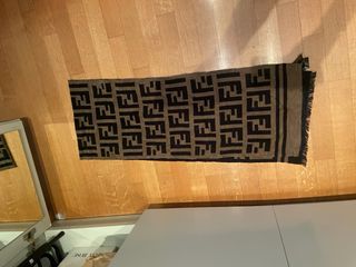 Sciarpa Fendi FF Logo Marrone Nero