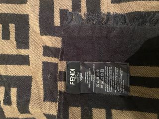 Sciarpa Fendi FF Logo Marrone Nero