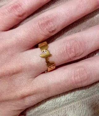 Anillo ajustable acero inoxidable mariposas