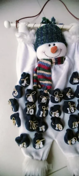 Pupazzo di Neve Calendario Avvento Stoffa