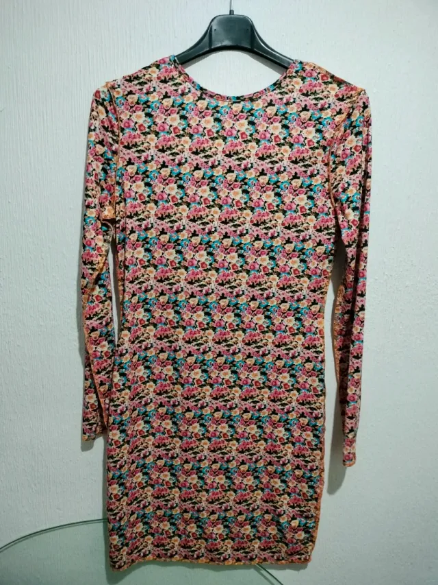Vestido estampado floral manga larga