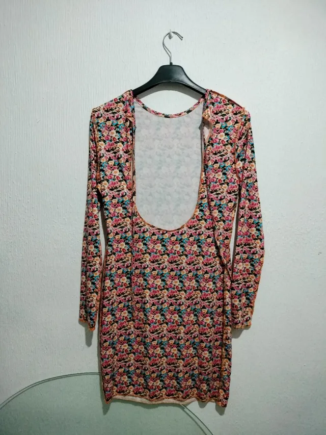 Vestido estampado floral manga larga