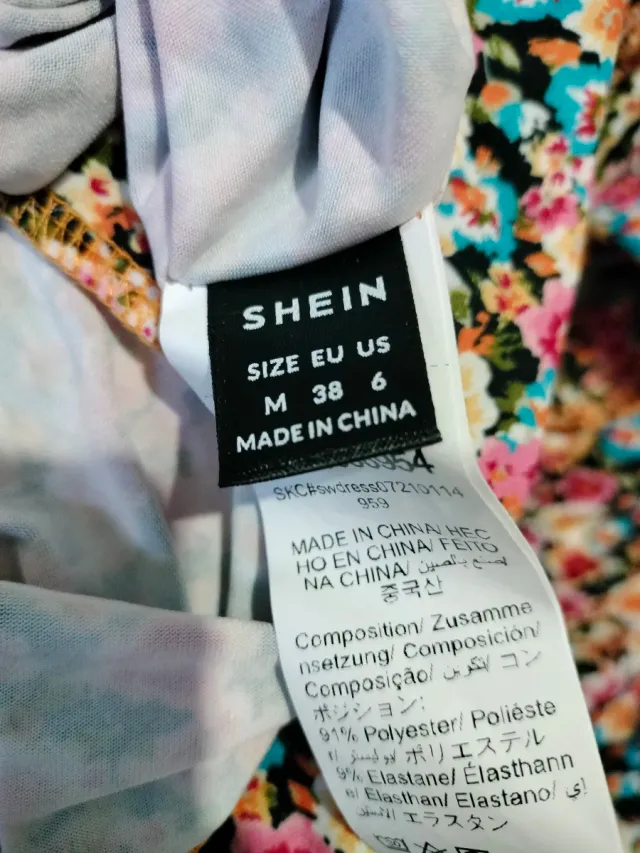 Vestido estampado floral manga larga