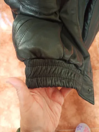 Cazadora Piel Ovina Negra Hombre Talla L