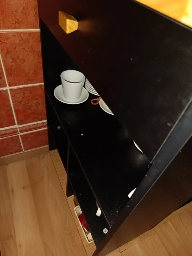 Isla de cocina madera y negro