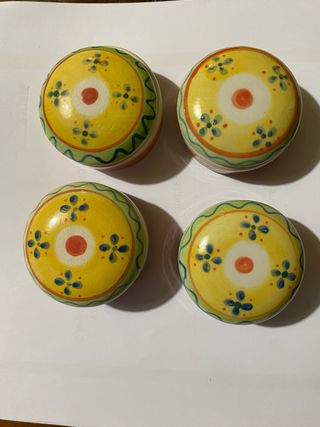 Set 4 scatoline ceramica gialle