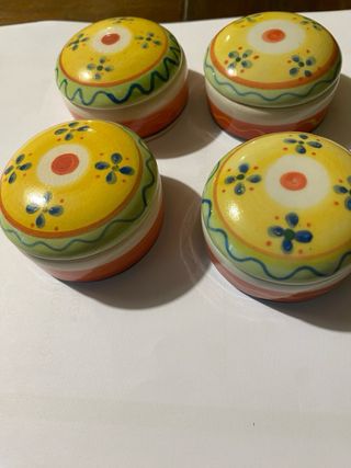 Set 4 scatoline ceramica gialle