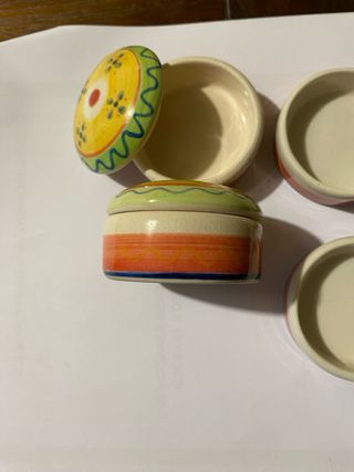 Set 4 scatoline ceramica gialle