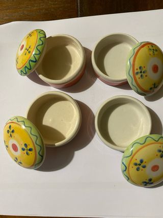 Set 4 scatoline ceramica gialle