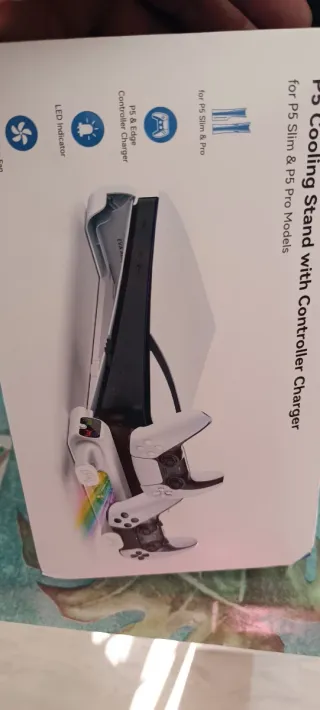 Base PS5 con Refrigeración y Cargador