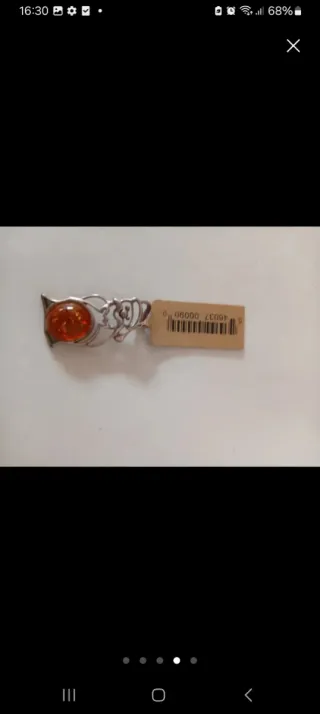 Colgante Plata y Ámbar Figura Nuevo