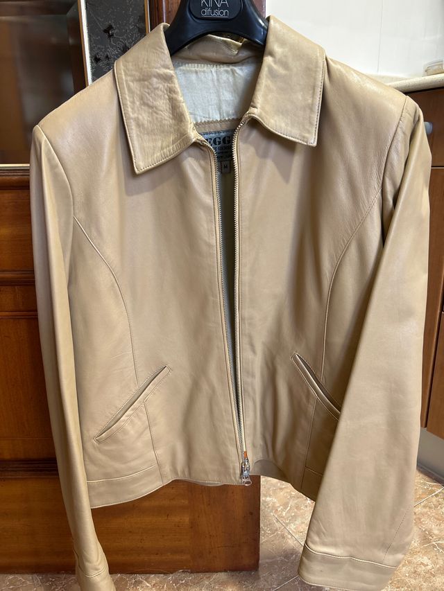 Chaqueta de piel beige Talla M