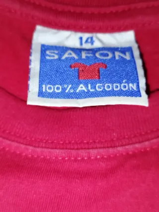 Camiseta roja con estampado de lagartijas Talla XS