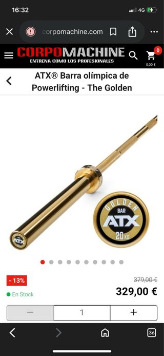 Barra Olímpica ATX Dorada