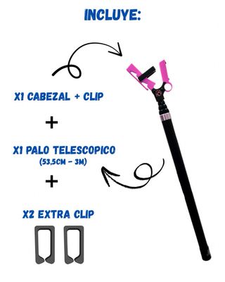 Pertiga escalada - caña chapar escalada - ROSA