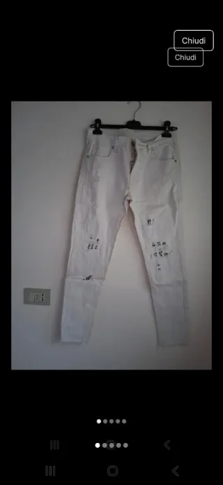 Pantaloni Uomo Bianchi Strappati