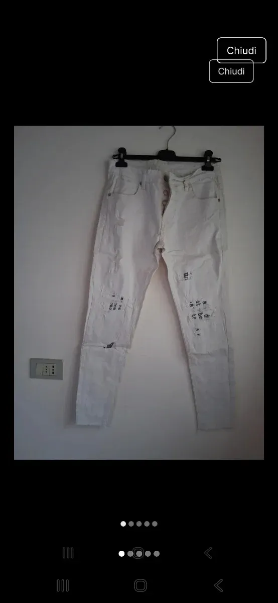 Pantaloni Uomo Bianchi Strappati