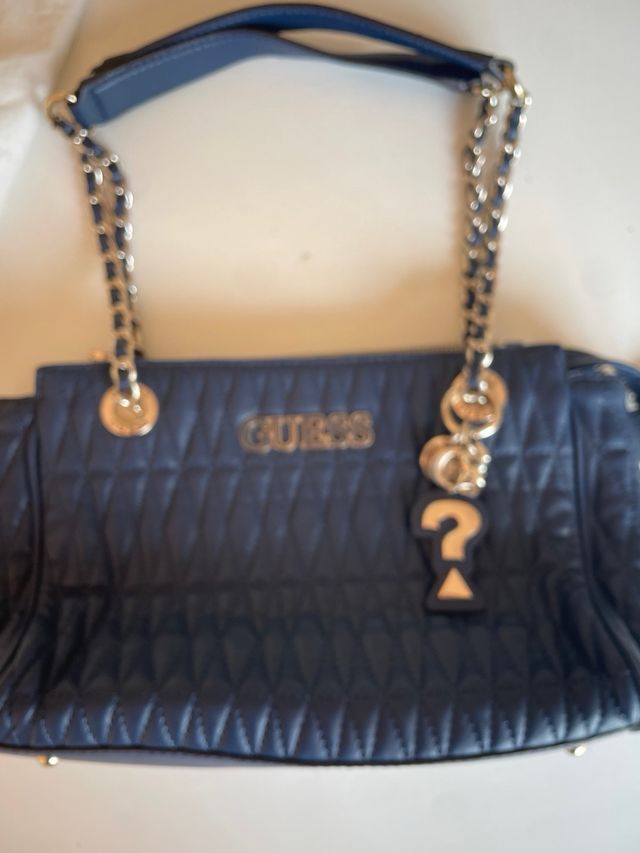 Bolso Guess Azul y Dorado Piel Sintética