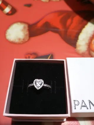 Anello Pandora Cuore Argento, misura 50.