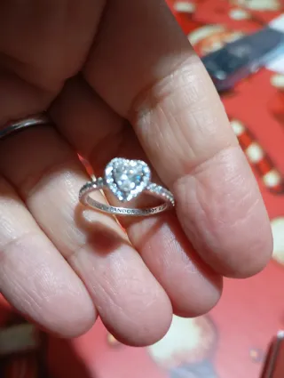 Anello Pandora Cuore Argento, misura 50.