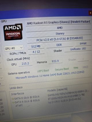 hp   AMD 15.6 " Laptop   a9- 32  GB ram ssd  256