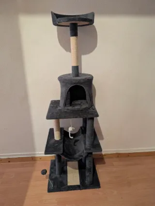 Árbol para gato con hamaca y rascador