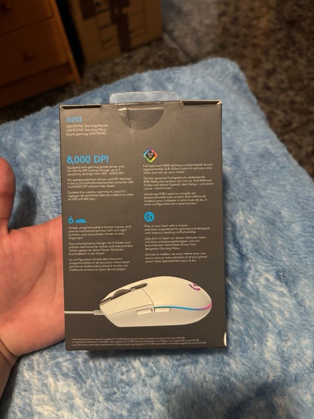 Ratón Gaming Logitech G203 LIGHTSYNC Blanco