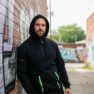 Sudadera con capucha y cremallera XL