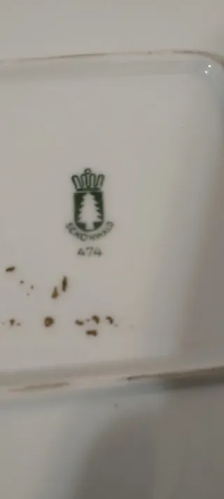 Piatto quadrato porcellana decorato fiori