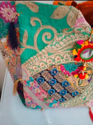 Bolso de mano patchwork multicolor