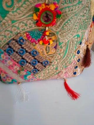 Bolso de mano patchwork multicolor