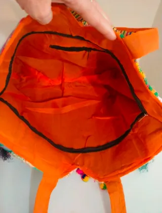 Bolso de mano patchwork multicolor