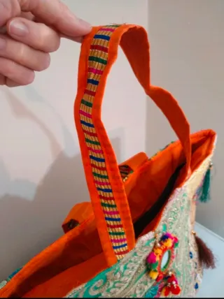 Bolso de mano patchwork multicolor