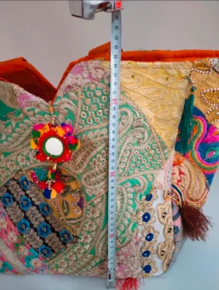 Bolso de mano patchwork multicolor