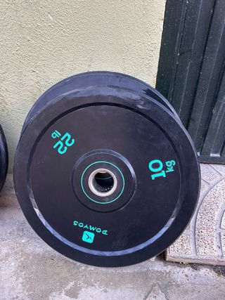 Rack de sentadillas discos y kettlebell