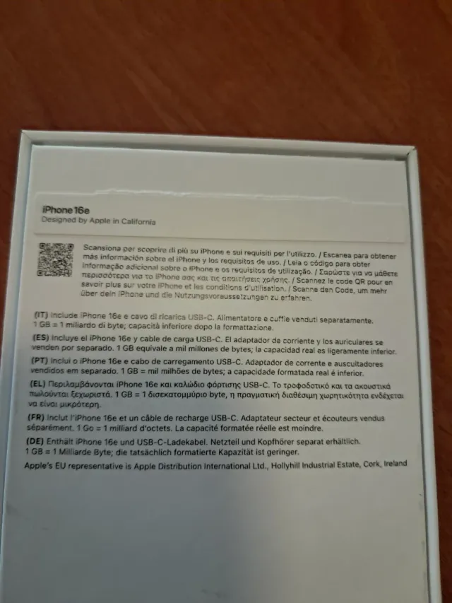 Iphone 16e 128Gb libre garantía