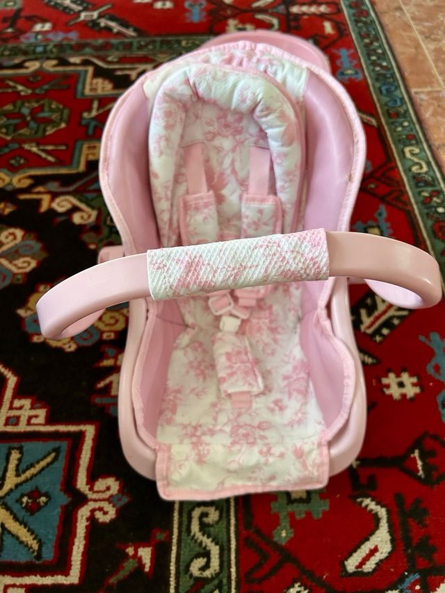 Pack bañera y capazo porta muñecos rosa