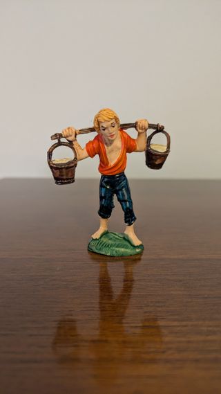 Statuina Presepio: contadino con ceste Italy