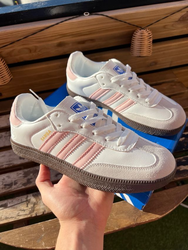 Zapatillas Adidas Samba Blancas y Rosas