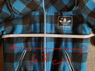 Abrigo Adidas cuadros azul y negro Talla 40
