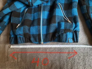 Abrigo Adidas cuadros azul y negro Talla 40