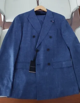 Traje Azul Doble Botonadura Tommy Hilfiger