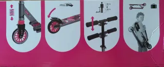 Patinete Oxelo rosa y gris