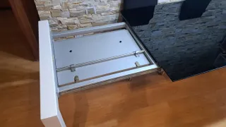 Mesa comedor extensible cristal negro y blanco