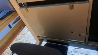 Mesa comedor extensible cristal negro y blanco