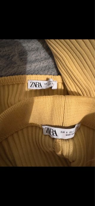 Conjunto Zara Top Halter y Pantalón S