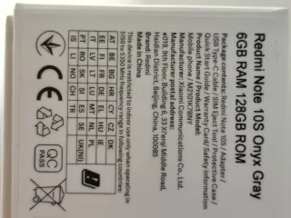 Xiaomi Redmi Note 10S 6GB RAM 64GB Negro