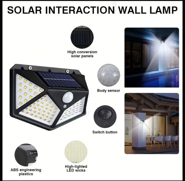 Foco Solar LED Exterior con Sensor Movimiento