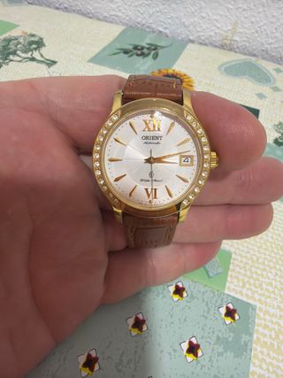 Reloj Orient Automático Dorado y Marrón de mujer