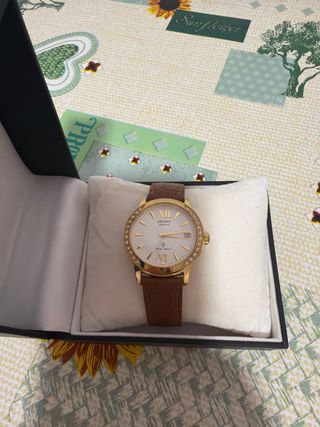 Reloj Orient Automático Dorado y Marrón de mujer